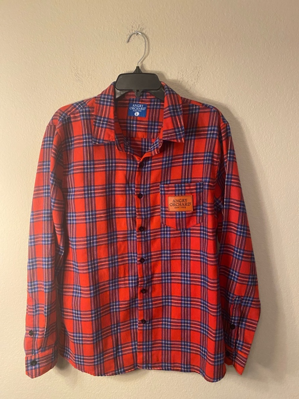 Red Plaid Casual Button-Down Shirt